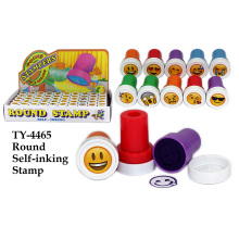 Hot Funny Smile Round Self-Inking Stamp Toy